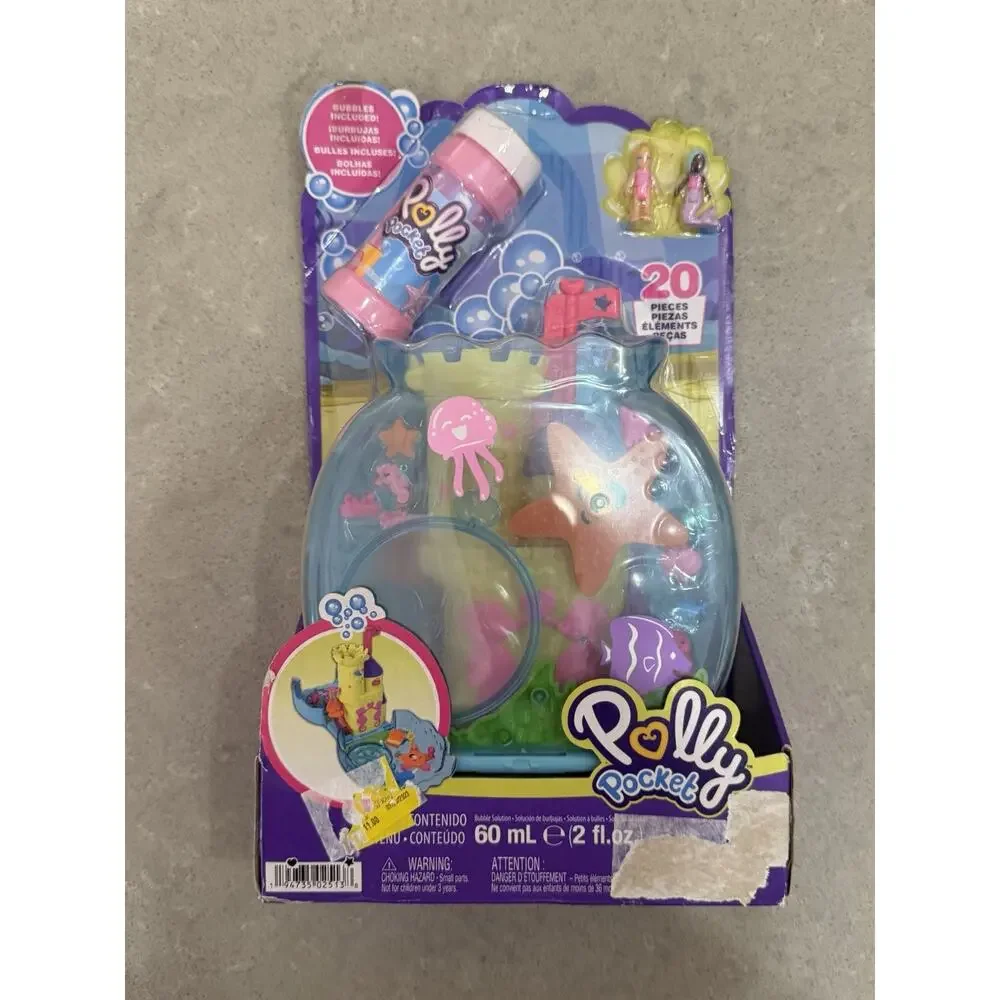 Mattel Polly Pocket Bubble Aquarium Compact 20 Pcs Mini Figured